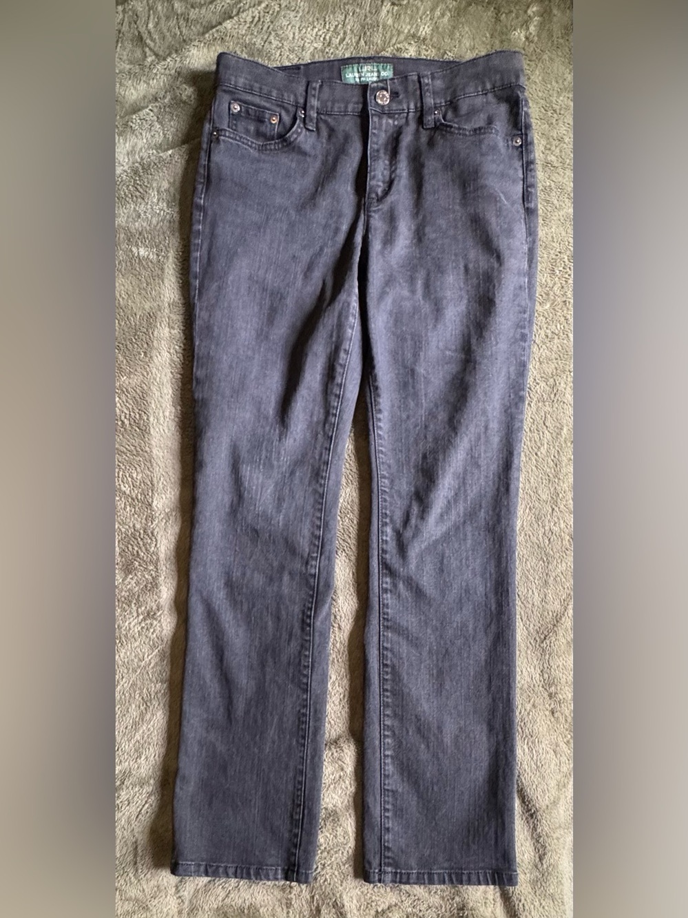 Ralph Lauren Straight-Leg Jeans in Charcoal Size 6